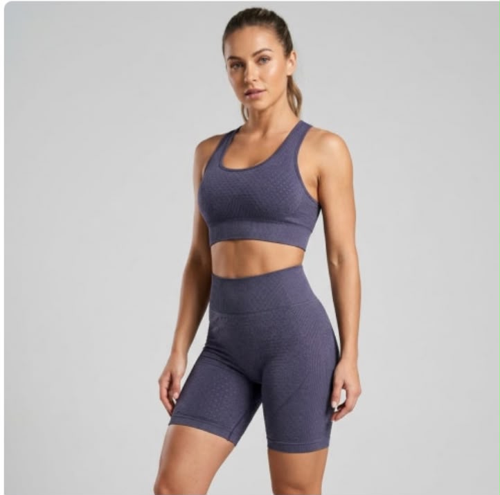 SET DEPORTIVO CORTO TOP/ SHORT AM-414 MORADO OSCURO