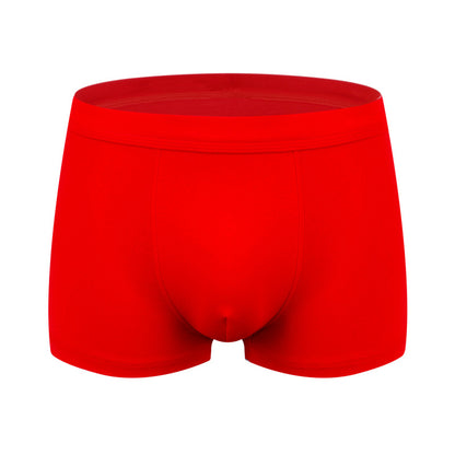 Men's cotton underwear plus size fat guy boxers breathable 3D seamless sexy youth cotton red boxers