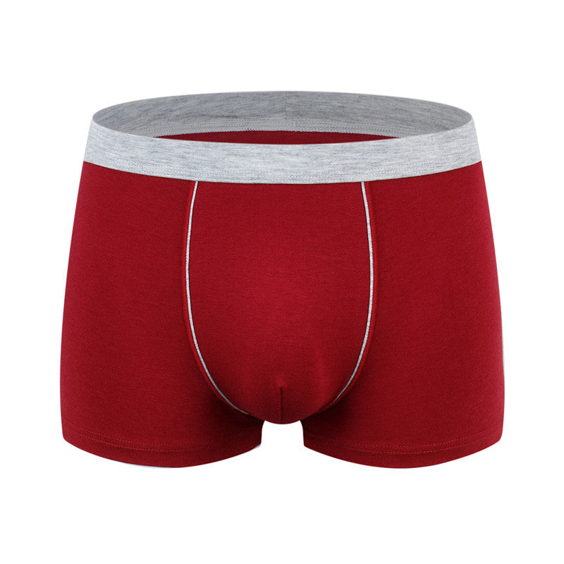 Men's cotton underwear plus size fat guy boxers breathable 3D seamless sexy youth cotton red boxers