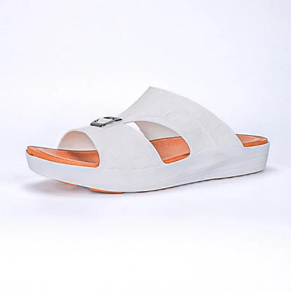 New Men's outdoor home slippers, sports and leisure shoes, men's beach slippers, anti slip and wear-resistant leather slippers