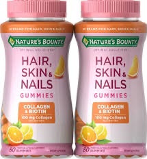 Gomitas Nature's Bounty Hair, Skin & Nails 100 mcg de collagen & Biotina para Cabello, Piel y Uñas - 80 Gummies